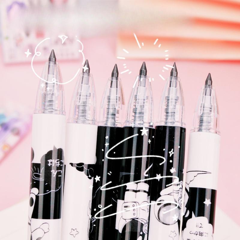 12pcs Cute Cartoon Neutral Pen Set Creative Student Pen Quick Dry Black Ink Kawaii Office School Stationery Cartoon Designs