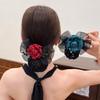 Hair Snoods for Women Hair Clip Barrette With Net Chignon Hair Bun Cover Bow knot Decor Hair Clip Hairnet Hair Accessory