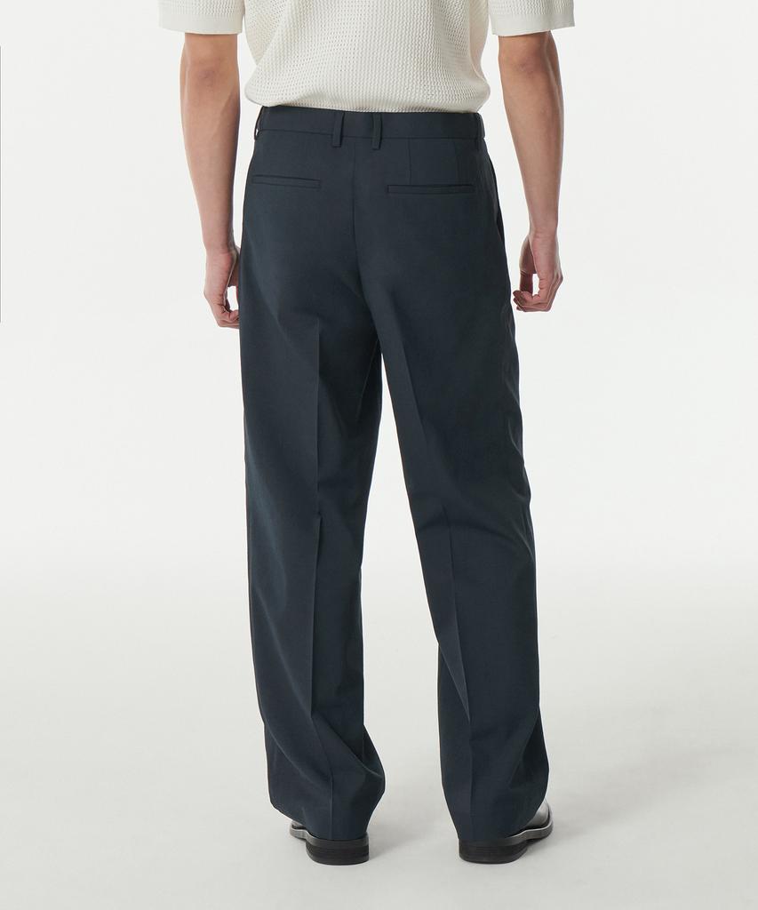 MUSINSA STANDARD Cool Touch To Tuck Wide Hidden Elastic Waist Slacks [Blue Gray]
