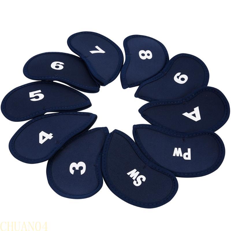 A1A2 10Pcs Wedges Iron Club Protective Headcover Putter Protector with Number Tag Golfs Iron Club Head Cover Golfs Supplies