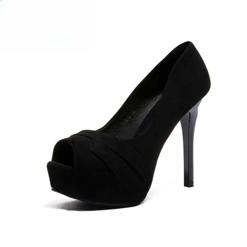 12CM High Heels Platform Shoes Woman Peep Toe Pumps Sexy Women Shoes High Heels Fashion Wedding Bridal Shoes Heels for Ladies