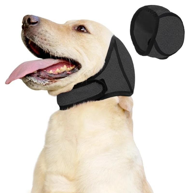 ElasticWaterproof Dog Ear Muffs No Shake Ear Wrap for Hematoma Bathing DryingSwim Noise AnxietyRelief with Calming Hoodie Design