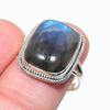 Natürlicher Labradorit Edelstein 925 Massiv Sterlingsilber Schmuck Ring Größe 9 T2p04