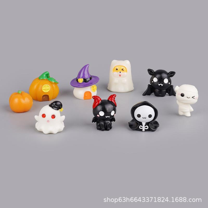 Micro Landscape Halloween Pumpkin Ornament Accessories Small Ornament Resin Ghost Ornament Ornament Landscape