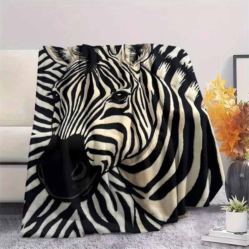 Felt rabbit kitten fox zebra Print Flannel Blanket,High quality Comfortable for All Seasons,Home Decor,Warmth and Comfort,Perfect for Christmas Gifts