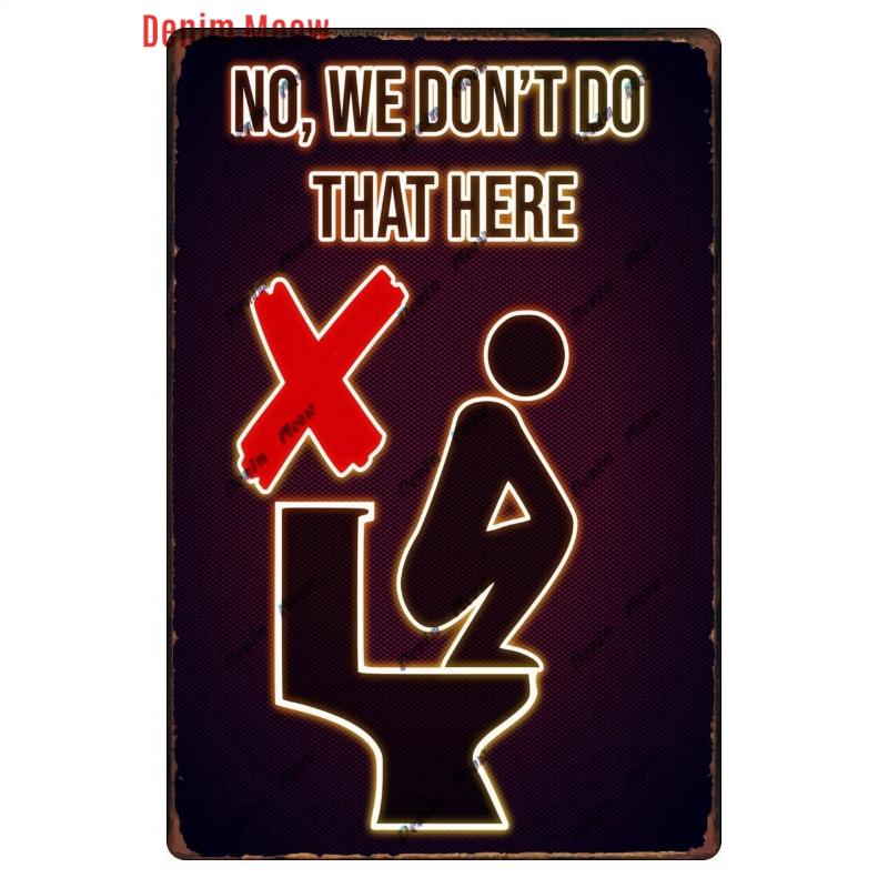 Funny Personalized Washroom, Metal Tin Signs, Vintage Toilet Sign, WC Lavatory Wall Art, Bathroom Decor, Restroom Plates, WY156
