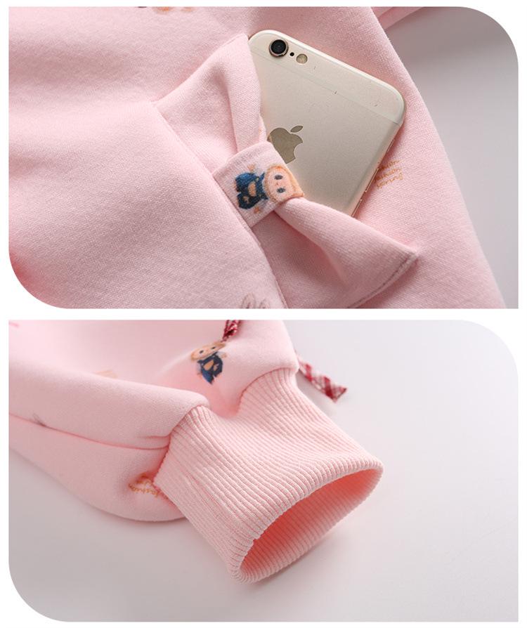 Girls' Spring & Autumn Lace Bow Hooded Set - 2025 Collection