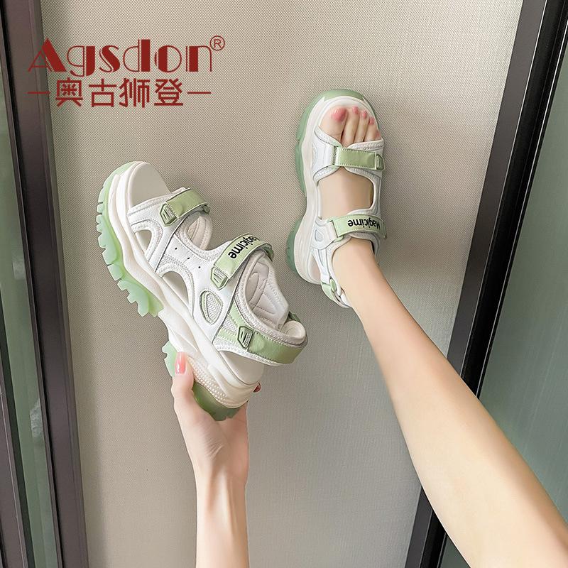 Sandals women's 2025 summer new thick-soled heightening Roman beach sandals female students casual outer sandals ins tide