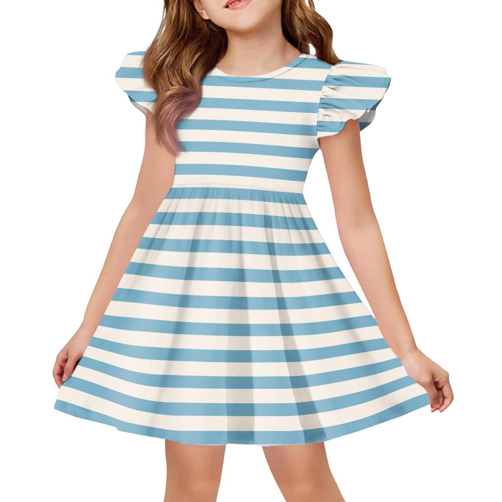 Sommer-Prinzessinenkleid für Mädchen - A-Linien-T-Shirt-Kleid Ostertag