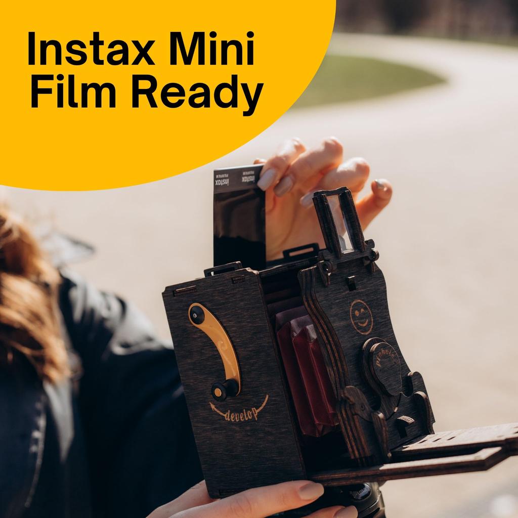 JollyLook Pinhole Mini Instant Film Camera DIY Kit, Stained Brown JLK001