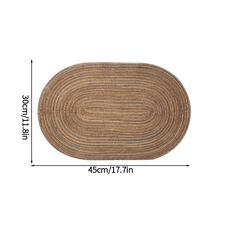 

Овальные полиэстеровые хлопковые плетеные салфетки для стола, плетеные подставки под тарелки, моющиеся нескользящие салфетки для кухонного обеденного стола 30x45cm