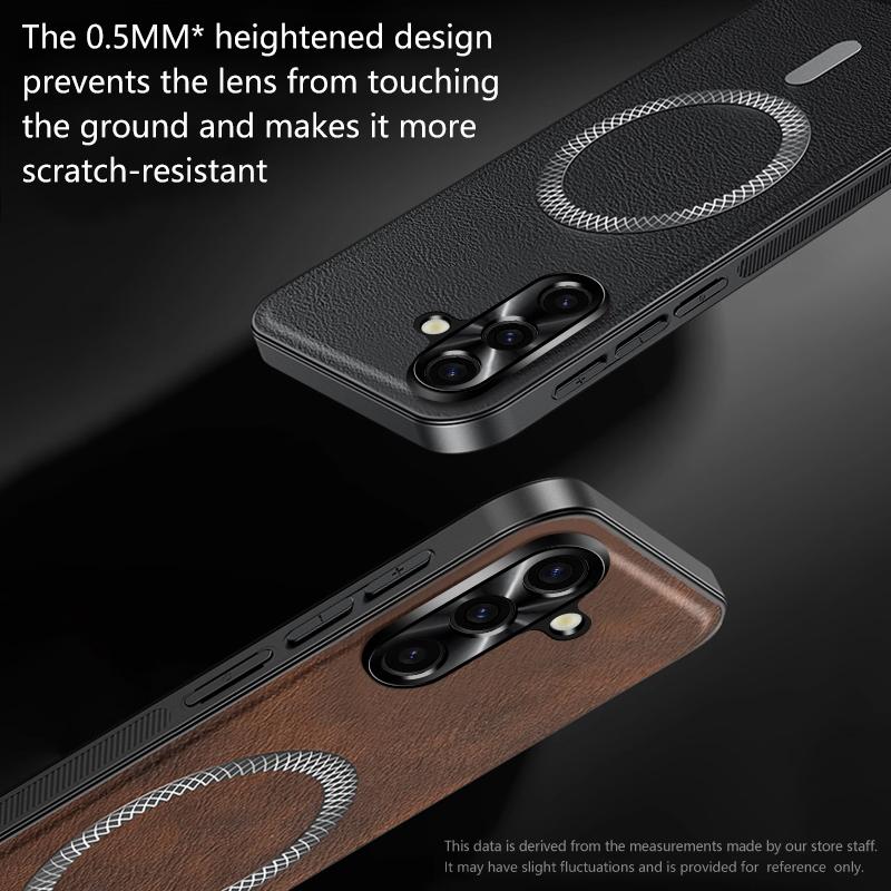 For Samsung M34 5G Case Magnetic Elegant Leather Wear-Resistant Lens Fully Covered Non-Slip Grip Edge Cover Shell