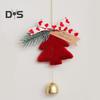 Christmas Bell Decoration Xmas Tree Bow Bell Pine Hanging Ornaments Jingle Bell Pendant for Christmas Tree Wreath Window Car Decor