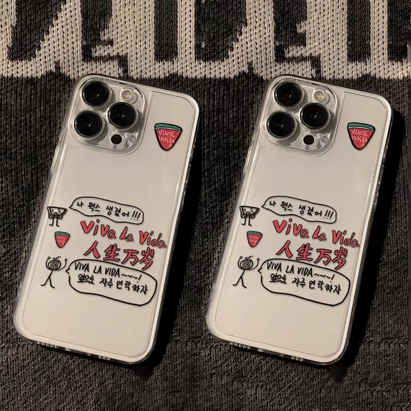 Clear Transparent Fashion Korean INS Phone Case For IPhone 17 Air 16 15 14 13 12 11 Pro Max 16E Y2K Soft Back Protective Cover