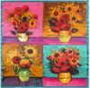 90*90cm Luxury Brand Women Silk Scarfs Van Gogh Painting Square Scarves Spring Summer Shawls For Ladies