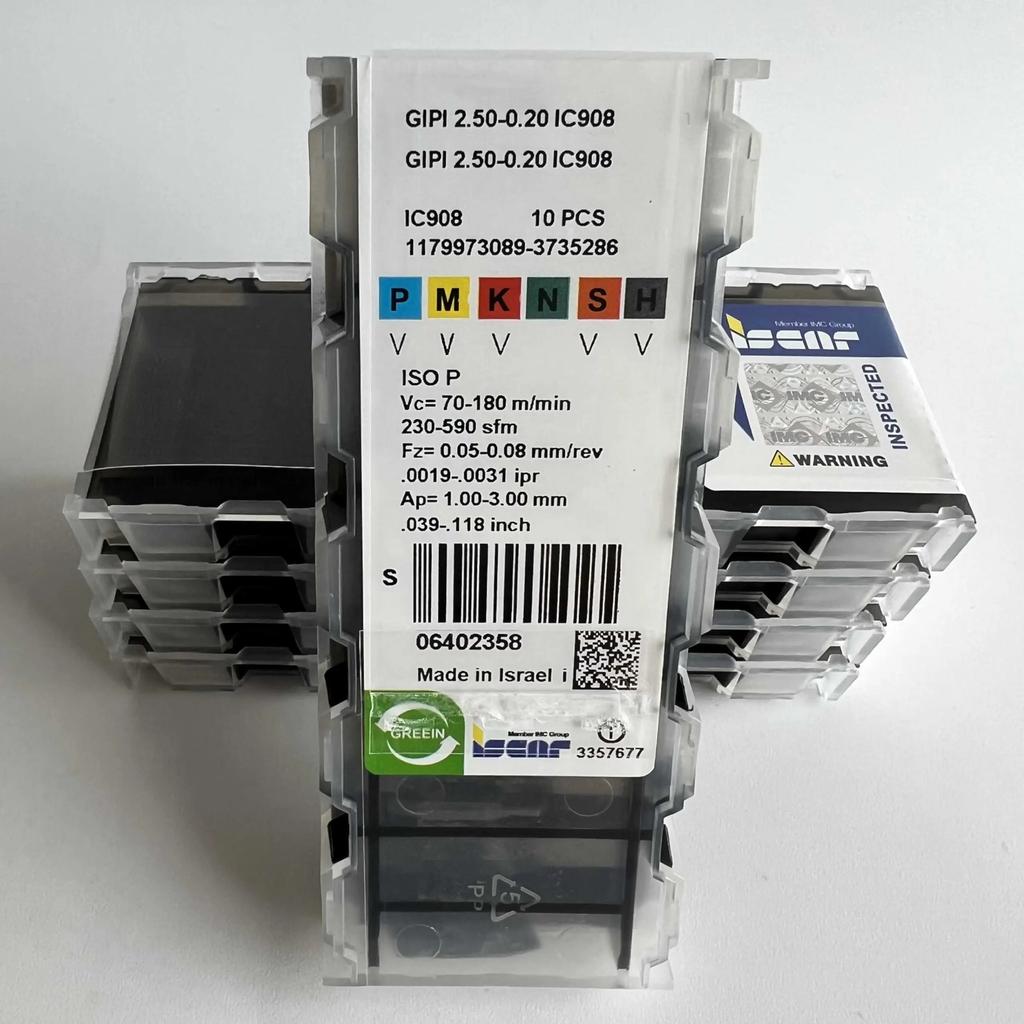 ISCAR / GIPI2.50-0.20 IC908   Industrial indexable carbide inserts 10 Pcs
