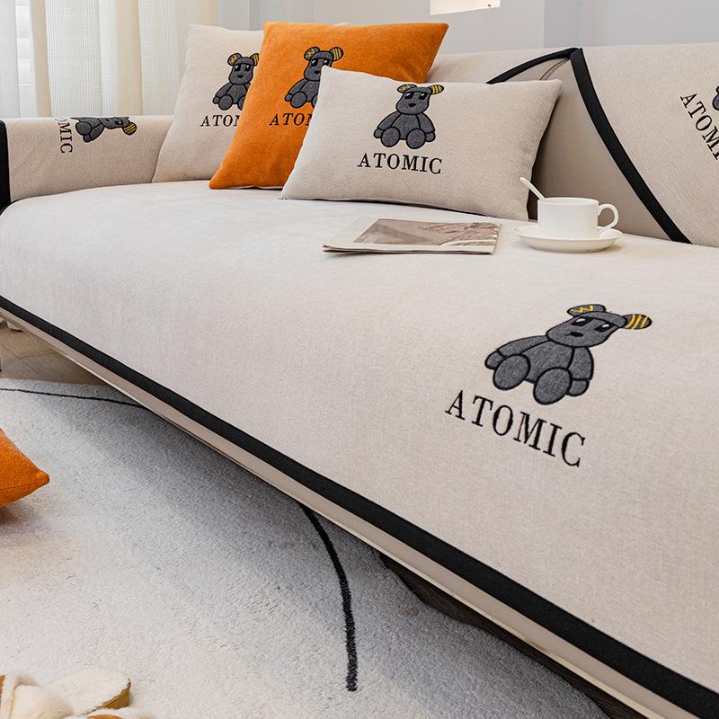 

Подушка для дивана из синели, универсальная нескользящая подушка для четырех сезонов, простой современный универсальный чехол для диванной подушки, новый чехол, утолщенное полотенце 70*70cm