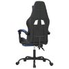 Gaming Chair with Footrest Swivel Black & Blue Synthetic Leather