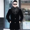 Thickened Men's Woolen Mink Coat Suit Collar Mink Imitation Fur Mid-length Fur Winter Woolen Coat Men