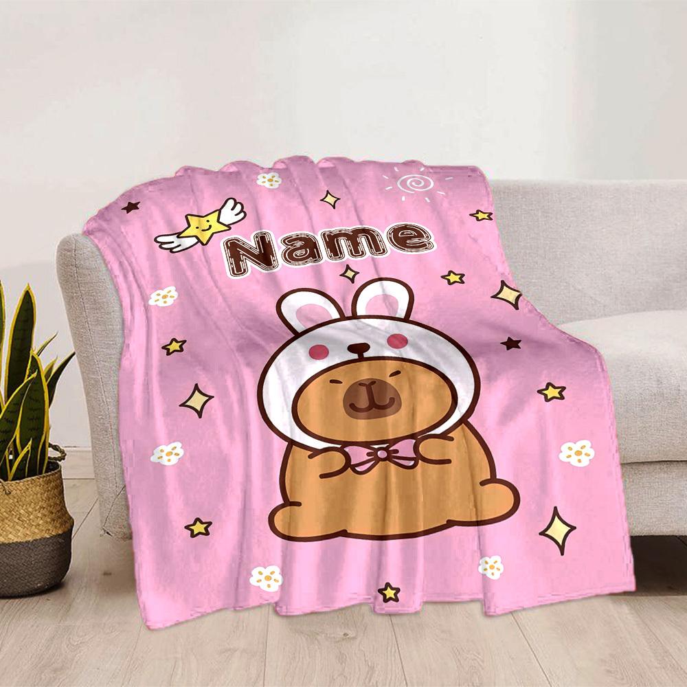 Cute Kittens Customize Your Name Outdoor Blanket Cozy Soft Lightweight Allseason Multipurpose Throw For Travel Camping Picnics Sofa Office Bed Living
