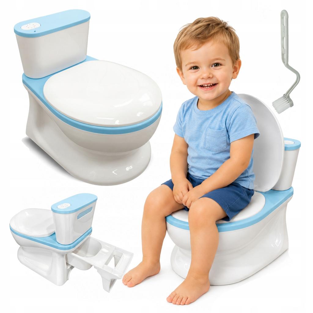 [PACZC] Children's Toilet Potty Toilet with Flushing Sound Blue Z3479