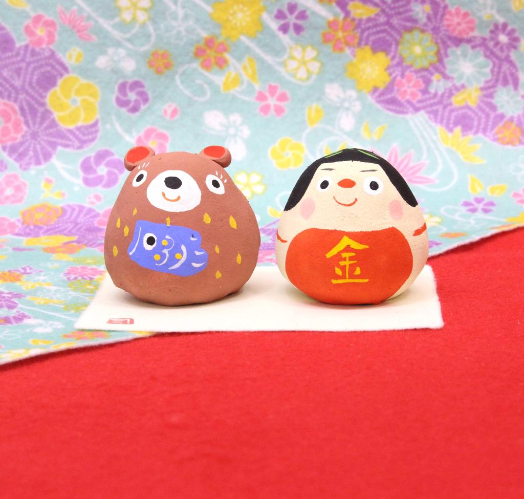 Craftsman House Children's Day Paper Mache Kintaro and Bear