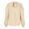 Women's And Winter Long Sleeve High Collar Bubble Long Sleeve Casual Loose Shirt Shirt