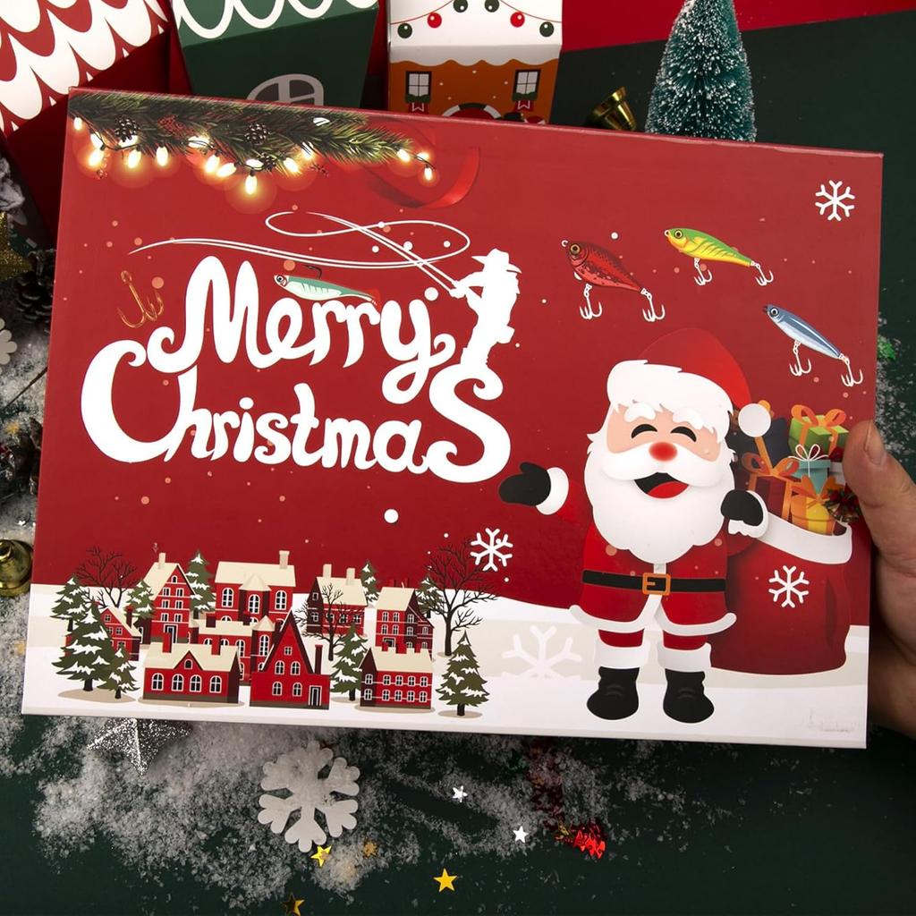 Creative Christmas Arrival Mixed Bait Fishing Lure Set with Minobo Climbing Glitter Soft & Hard Bait Fish Hook Blind Box Set