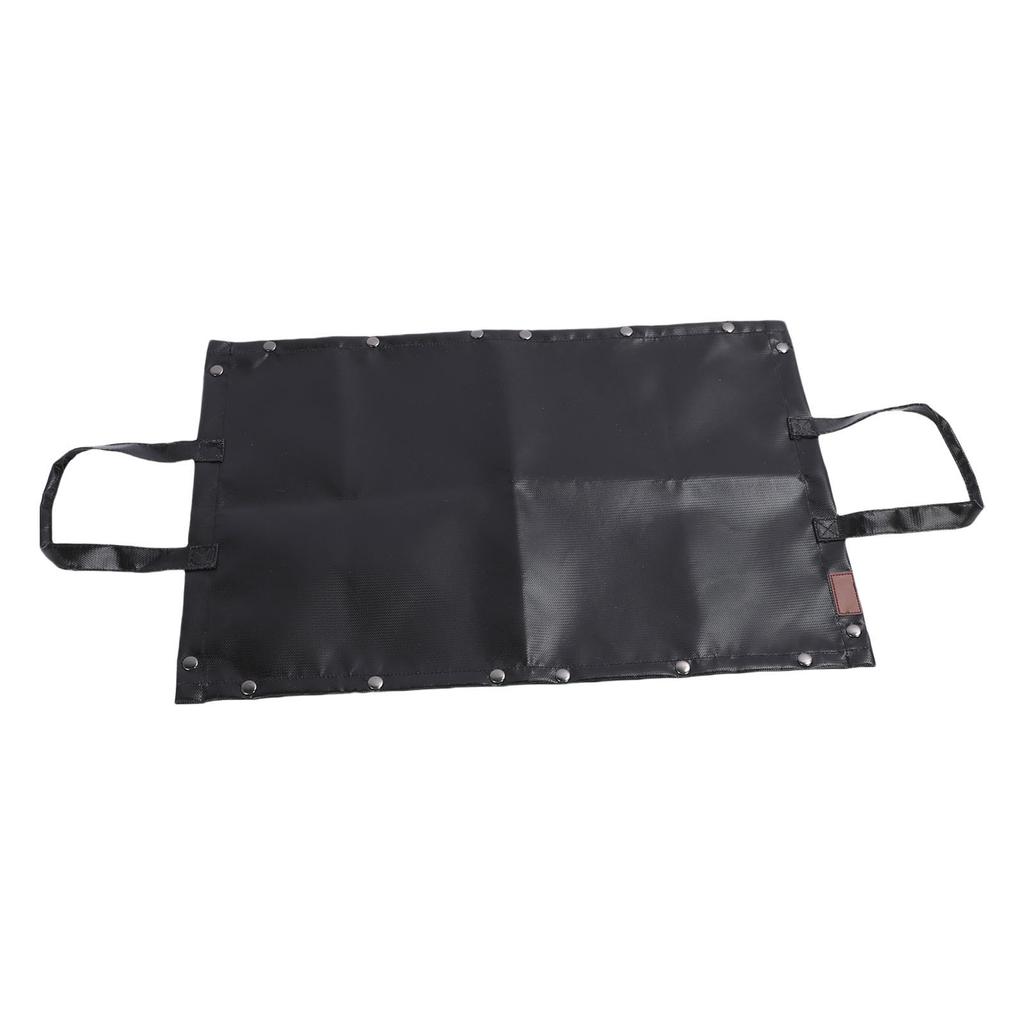 Under Grill Mat with Handle Fiberglass Silicone Expandable Fireproof Grill Pad Firewood Carrier Bag