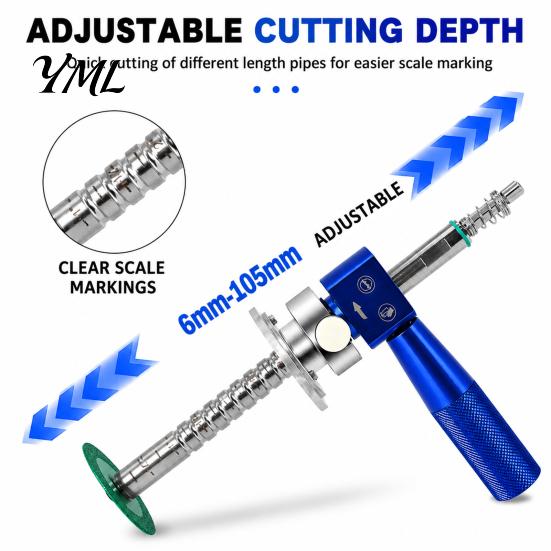 Drain Pipe Repair Accessory Precision PVC Internal Cutter with Diamond Blade And Drill Attachment, Tube Adjustable Depth Inside Tool for Pipes,