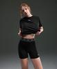 BORN TO WIN W Symbol B Coolever Crop T-Shirts [Black]
