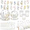 Spring Wildflowers Floral Paper Party Set: Plates, Tablecloth, Napkins