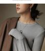 2024 Korean Style Women's Slim Round Neck Velvet T-Shirt, Thick Long-Sleeve for Autumn/Winter