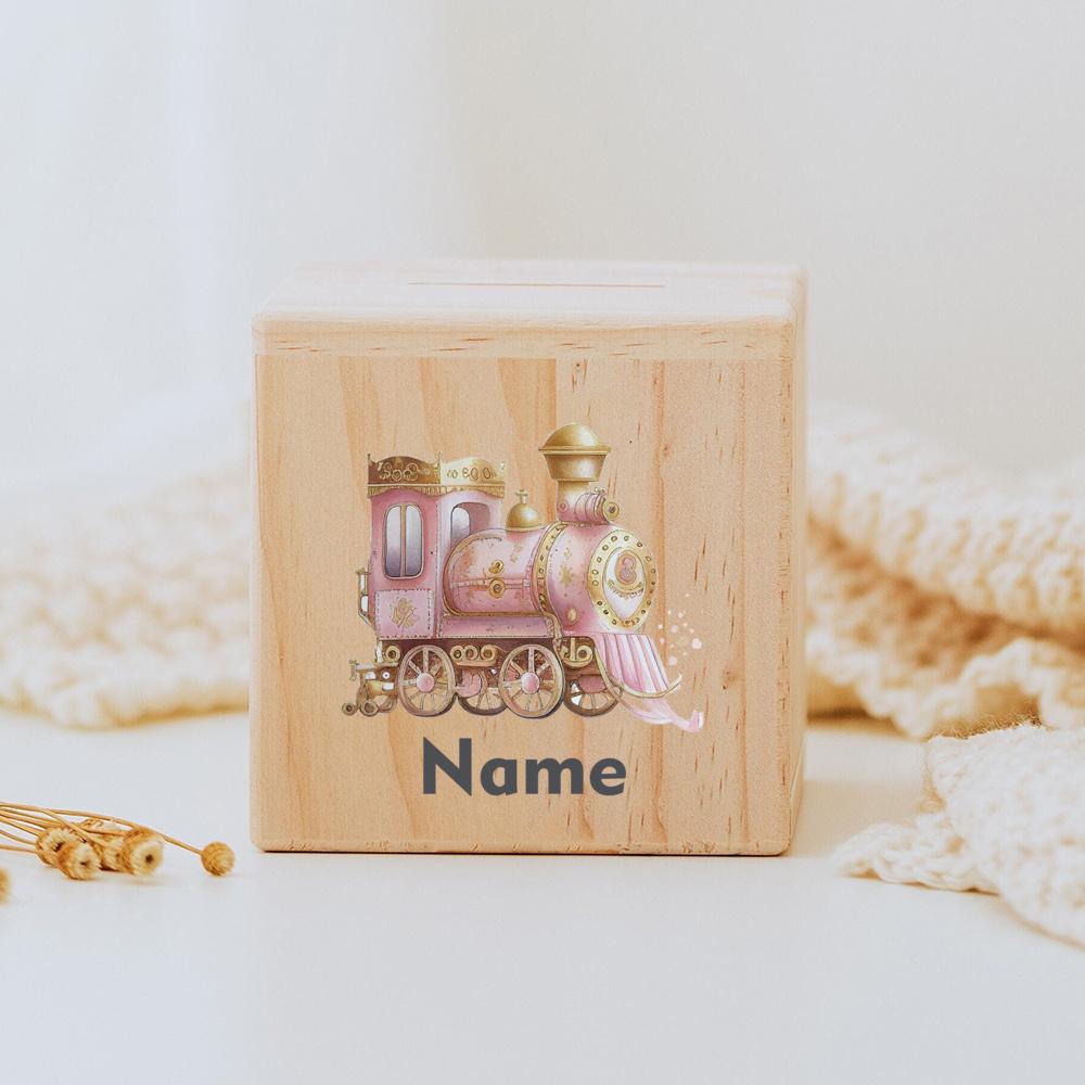Personalized Money Box Unicorn Dinosaur with Name Money Boxes Wooden Coin Bank Birthday Holiday Gift for Kids Coin Collection