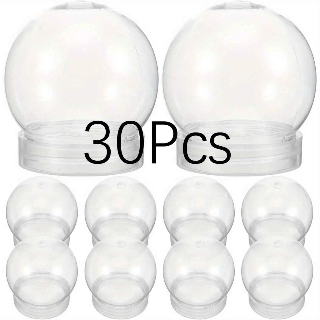 DIY Clear Plastic Crystal Ball Christmas Snowball with Screw-On Lid for Holiday Desktop And Hanging Decorations