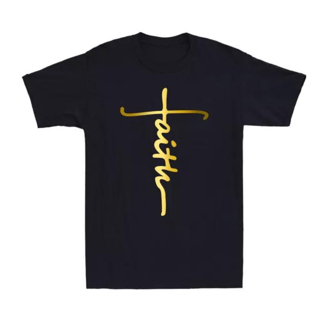 Faith Cross Christian Christianity Faith Re T-Shirt Premium S-4XL Fast Shipping S