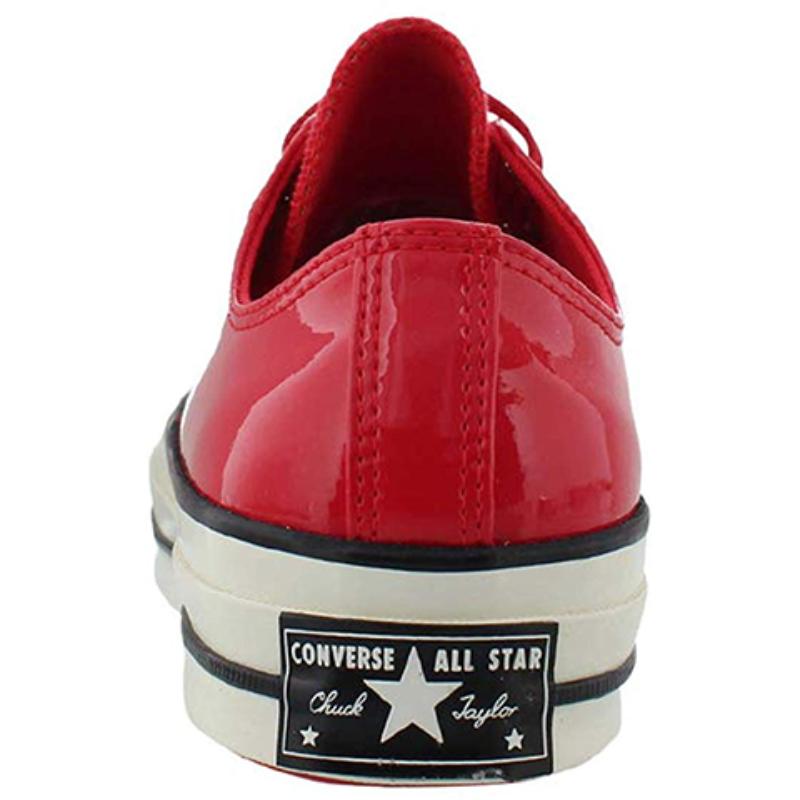 Converse 1970s Chuck Patented 90s Leather Low Round Toe Lace-up Low-top Canvas Shoes Unisex Red Patent Leather