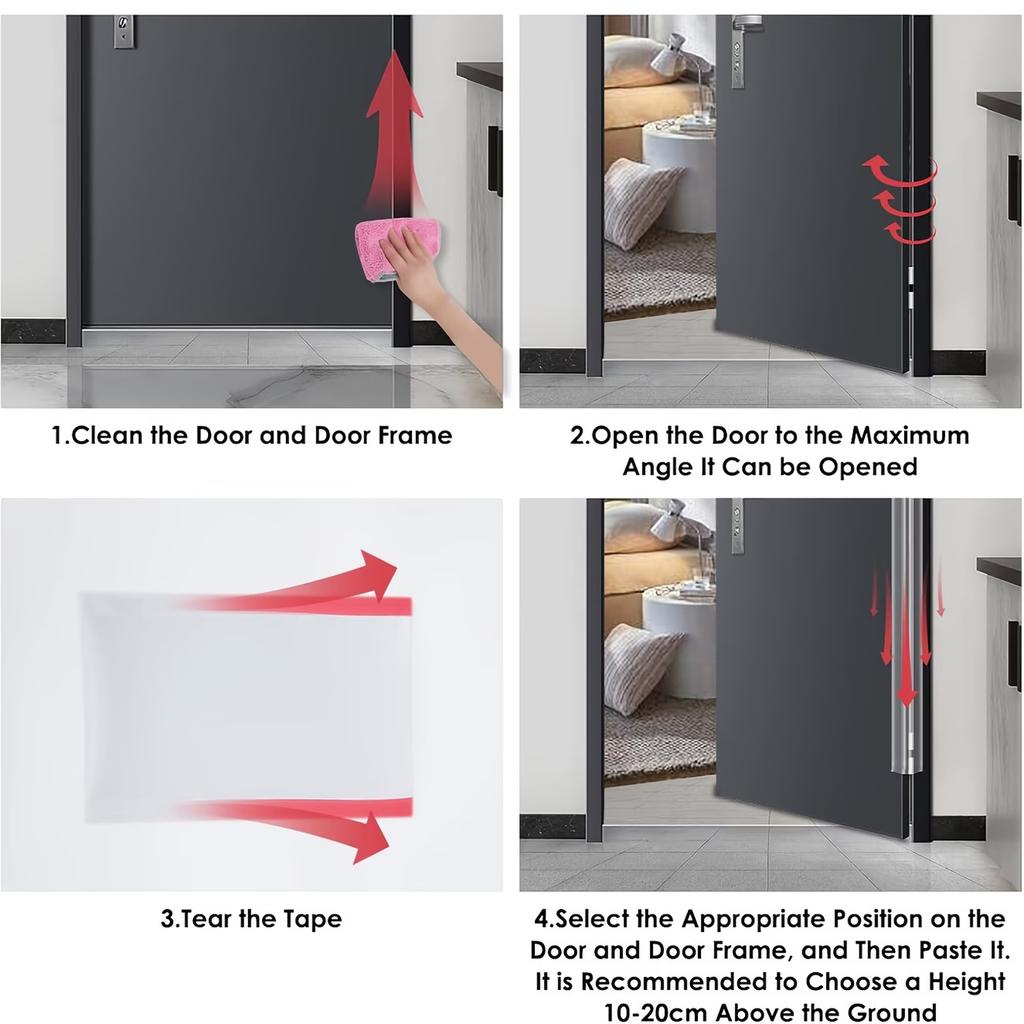 1pc 10/17x1.2/1.4m Self Adhesive Door Gap Protector Strip for Proofing Safety Edge Guard Prevents Finger Pinching in Doors