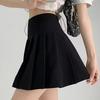 Women's Versatile High Waist Pleated Midi Skirt - Spring/Summer Preppy Style with Slimming Fit and Built-in Safety Shorts