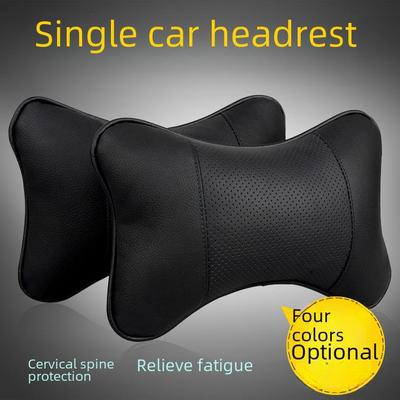 Car PU Headrest: Seat Neck Pillow for Four Seasons - Single Nylon Bone Pillow