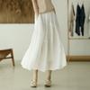Official Tuxia New Double-layer Cotton and Linen Skirt Literary and Thin Fairy Skirt Solid Color Irregular A-shaped Skirt