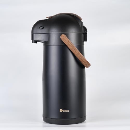 Diobao Tabletop Air Pot, Stainless Steel, 2.2L Capacity, Keeps Food Hot or Cold, Vacuum Insulated, Compact, One-Hand Operation, Large Capacity, Energy