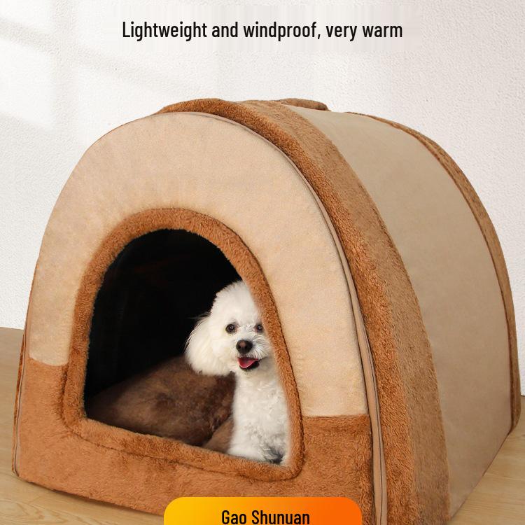Four-Season Washable Dog & Cat House: Cozy Pet Bed for Medium/Large Pets
