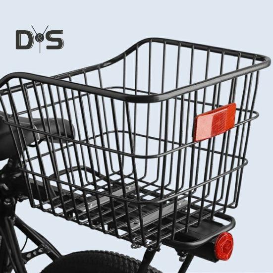 Bike Rear Storage Basket Heavy Duty Large Capacity Universal MTB Road Mountain Bicycle Metal Wire Basket Bike Accessories