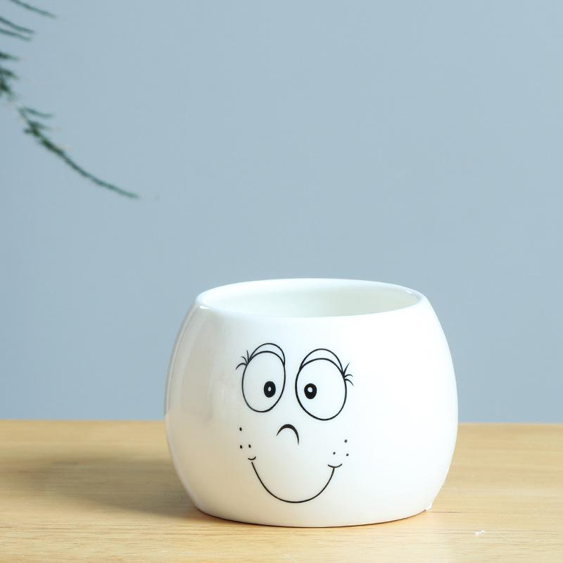 Japanese-Style Cute Mini Succulent Plant Ceramic Small Flower Pot, Simple And Creative Expression Flower Pot, New Succulent Flower Pot