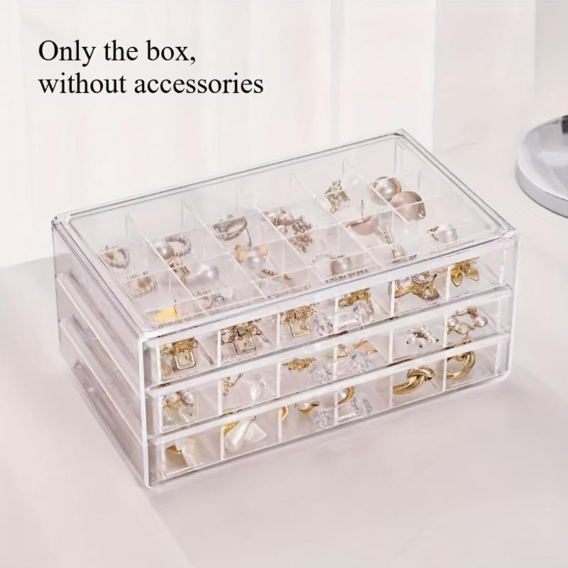 

1pc Drawer Style Transparent Jewelry Box Large Capacity Ring Earring Necklace Acrylic Jewelry Sorting Box Jewelry Box Organizer прозрачный белый