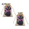 Halloween Event Favors 2PCS Drawstring Treat Bags, Cartoon Pumpkin Faux Linen Trick or Cute Candy Carriers Sacks, Kids Storage Pouches for Party