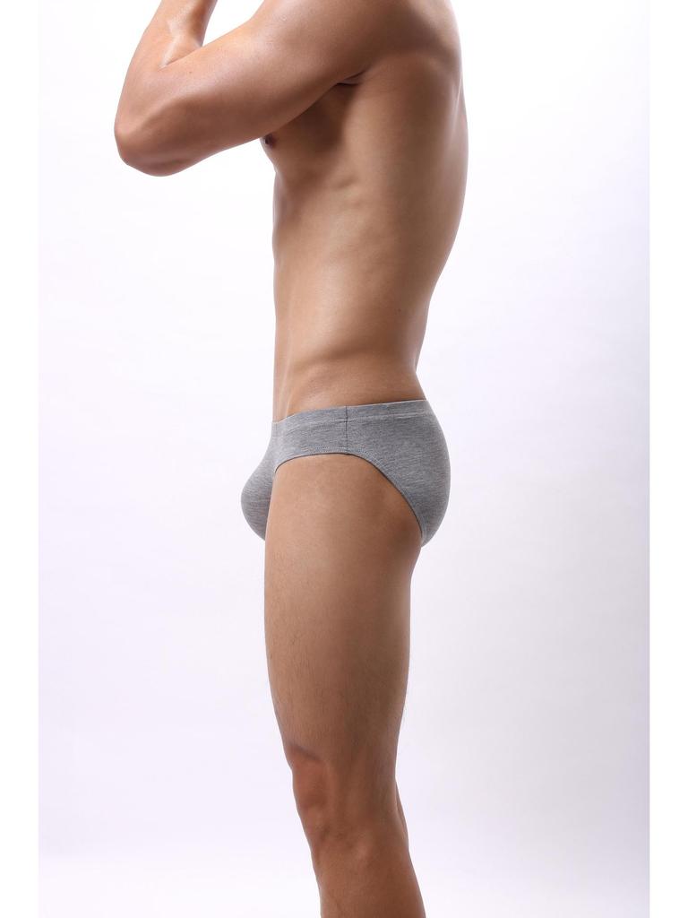 Men's Bamboo Fiber Antibacterial Triangle Briefs with European Waistband - Loose & Breathable.