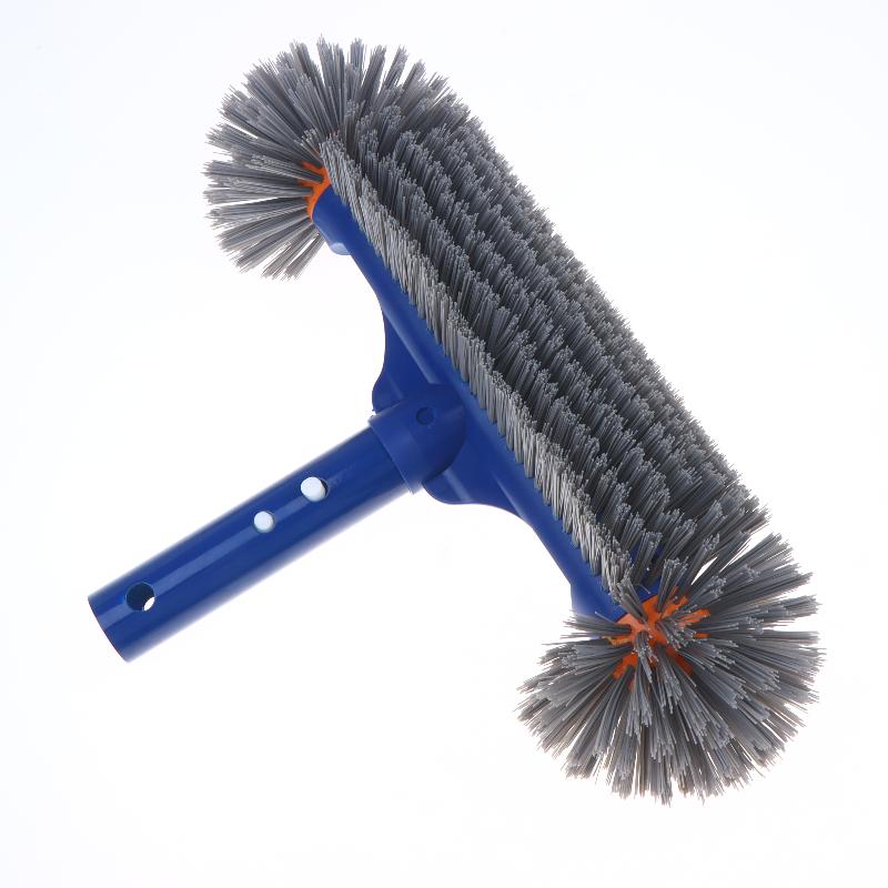 13" Heavy Duty Pool Brush Head High Strength Bristle Detachable Aluminum Handle for Tough Dirt Removal