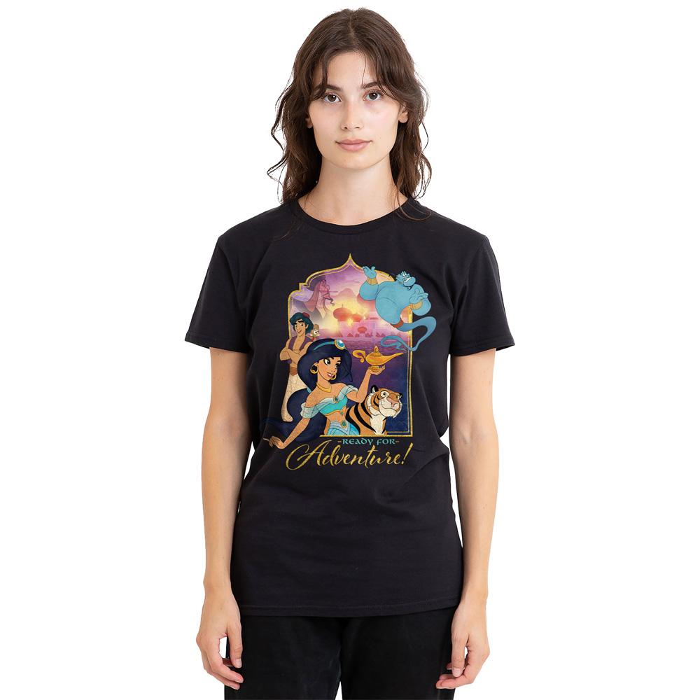 Aladdin Unisex Adult Are Ready For Adventure Jasmine Abu Rajah Genie T-Shirt